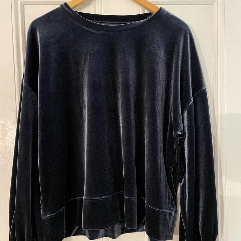 Madewell velvet navy blue sweatshirt